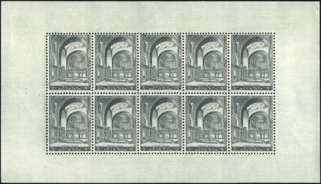 1938 Basilique de Koekelberg 5F+5F vert-gris en fe
