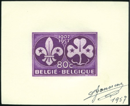 1957 Scoutisme, lot de huit épreuves signées Janss