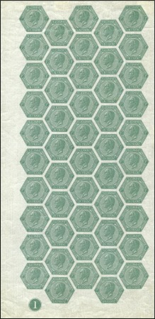1866 Léopold 1er, 1F vert-bleu, planche entière no