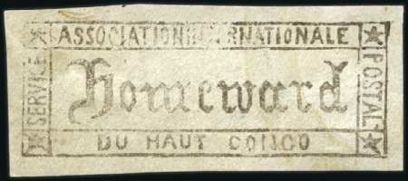 1884 Étiquette Homeward du Haut Congo, en noir sur
