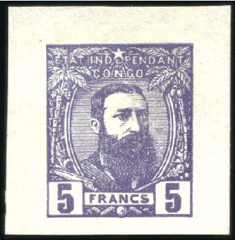 1887 Léopold II, lot de 6 épreuves sur papier glac