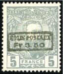 Stamp of Belgian Congo » Belgian Congo 1889 Parcel Post 3F50 sur 5F gris, petit ensemble comprenant deux e