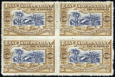 Stamp of Belgian Congo » Congo Belge 1894 « Mols » - Timbres 3F50 épreuve de couleur dentelée avec centre bleu 