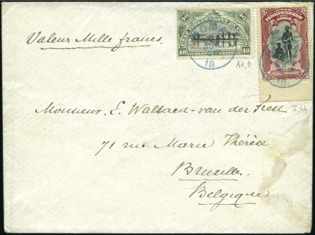 1894 "Mols", 5F carmin et 40c vert-bleu, oblitérat