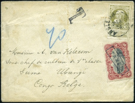1910 "Bilingues" TAXE 10c carmin sur lettre de Bel