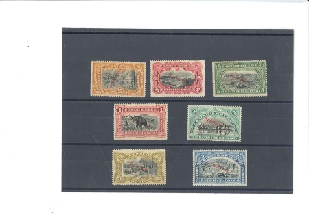 Stamp of Belgian Congo » General Issues from 1909 (June) 1910 "Bilingues" 5c vert au 1F carmin, 7 valeurs p