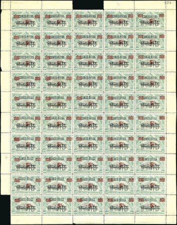 Stamp of Belgian Congo » General Issues from 1909 (June) 1921 "Récupération", 5c sur 40c bleu-vert avec la 