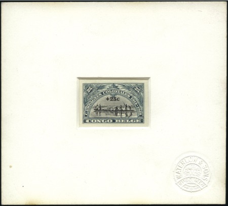 Stamp of Belgian Congo 1925 Campagnes Coloniales, essai en vert du 25c su
