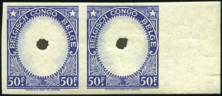 Stamp of Belgian Congo » General Issues from 1909 (June) 1942 Palmiers, épreuves non-dentelées des cadres d