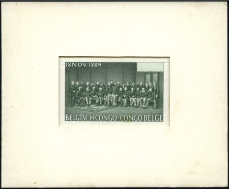 Stamp of Belgian Congo Essai photographique et deux épreuves sur carton e