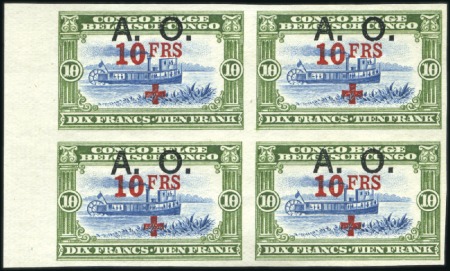 Stamp of Belgian Congo » Ruanda Urundi 1918 Croix-Rouge surchargée A.O., série complète e
