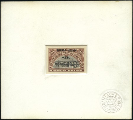 Stamp of Belgian Congo » Ruanda Urundi 1925 Campagnes Coloniales, essai en couleur adopté