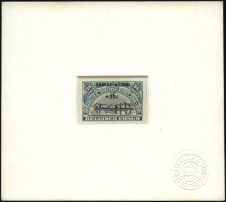 Stamp of Belgian Congo » Ruanda Urundi 1925 Campagnes Coloniales, essai en vert du 25c su