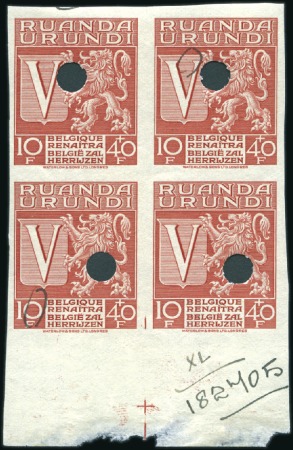 Stamp of Belgian Congo » Ruanda Urundi 1942 Pour les œuvres de guerre, série neuve en blo