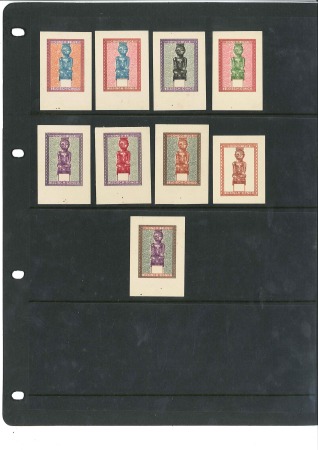 Stamp of Belgian Congo » General Issues from 1909 (June) 1947 Artisanat et Masques, lot de 9 essais de coul