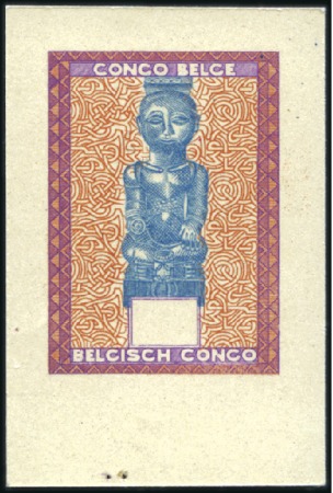 Stamp of Belgian Congo » General Issues from 1909 (June) 1947 Artisanat et Masques, lot de 9 essais de coul