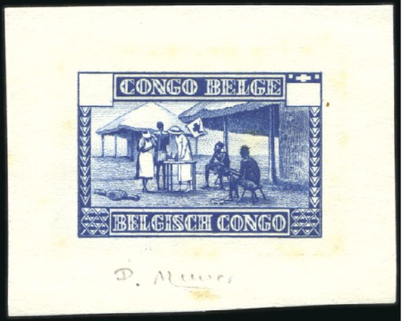 Stamp of Belgian Congo » General Issues from 1909 (June) 1930 Goutte de Lait, cinq épreuves de couleur avec