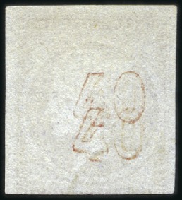 Stamp of Greece » Large Hermes Heads » 1862-67 2nd Athens print 40L Greyish Rose on grey-lilac showing clear doubl