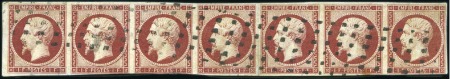 Stamp of France Un des plus grands multiples connus du 1F Empire