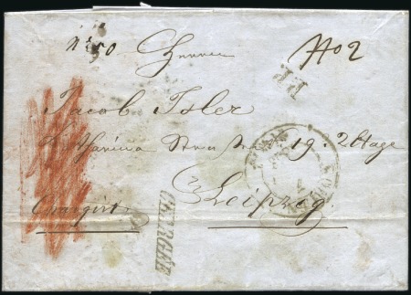 1853 Barfrankierter CHARGEE-Faltbrief von Wohlen n