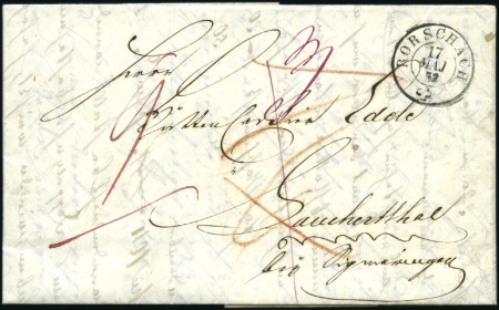 Stamp of Switzerland / Schweiz » Vorphilatelie 1852 Faltbrief von Rorschach (17.5.52) nach Lauche