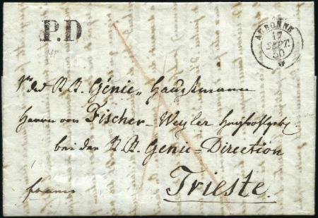 Stamp of Switzerland / Schweiz » Vorphilatelie 1850 Barfrankierter Fremden Legion Faltbrief von A