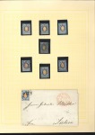 Stamp of Russia » Russia Imperial 1858 Second Issues Arms perf. 12 1/4 : 12 1/2  (St. 5-7) 20k Dark Blue & Orange, selection incl. one mint (