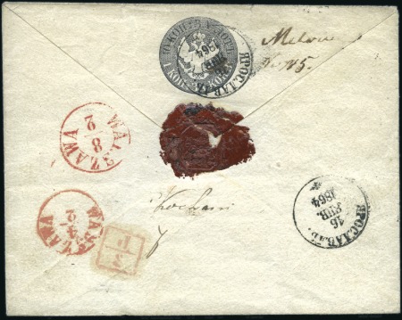 1848 10k Envelope, imprint with small tail and 1st