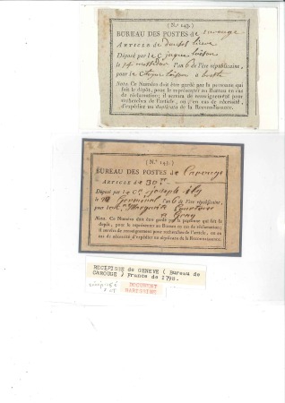Stamp of Switzerland / Schweiz » Vorphilatelie 1794-98, Partie mit fünf Dokumenten aus Carouge (G