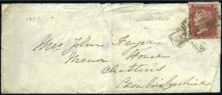 1859 Pair of covers with Pencaitland Scottish canc
