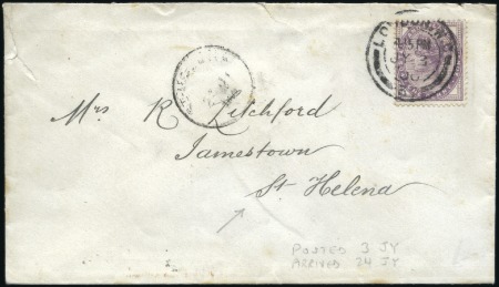 Stamp of Great Britain » 1855-1900 Surface Printed 1900 (Jul 3) Envelope from London to ST. HELENA wi