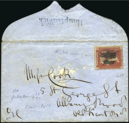 c1855 Envelope sent within London with 1854-57 1d 