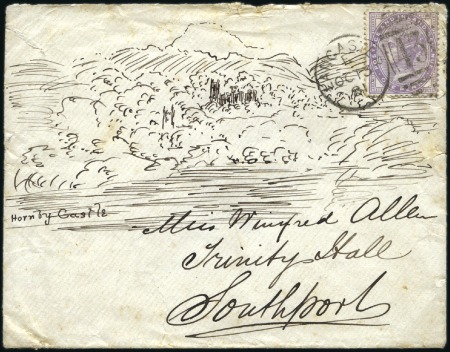 Stamp of Great Britain » 1855-1900 Surface Printed 1881 (Oct 13) Hand illustrated envelope of Hornby 