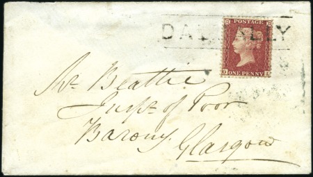 1858 (May) Envelope with 1854-57 1d red tied by Da