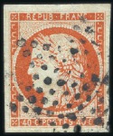 Stamp of France 1849 40c orange : deux exemplaires avec belles mar