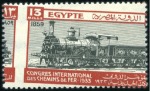 Stamp of Egypt 1933 Railway Congress set of four with oblique per