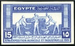 Stamp of Egypt 1931 Agricultural Exhibition set of three imperf. 