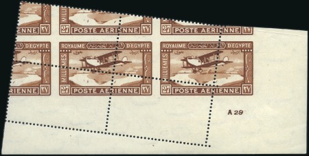 1929 Airmail 27m orange-brown in lower right "A 29