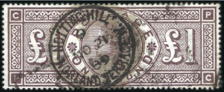 1884 £1 Brown-Lilac, wmk Imperial Crowns, with Not