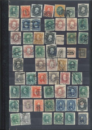 Stamp of Brazil 1850-90, Cancels: Small mixed collection in green 