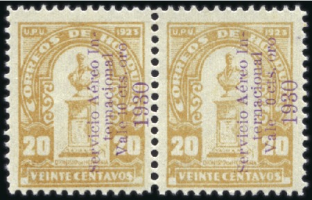 1930 Airmail 10c on 20c with violet ovpt, in mint 