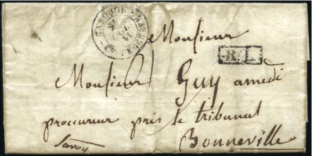 Stamp of Switzerland / Schweiz » Vorphilatelie 1850-60 Drei Briefe mit Abstempelung CAROUGE, von 