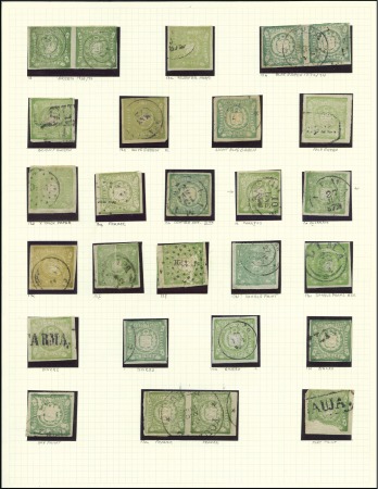 Stamp of Peru 1858-81, Selection of classic issues mounted on ni
