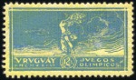 1924 Olympic set of three, mint, on yellow paper, 