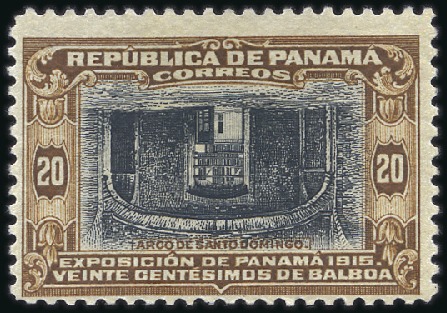 Stamp of Panama 1915-16 SS Cristobal 20c black & brown, mint showi