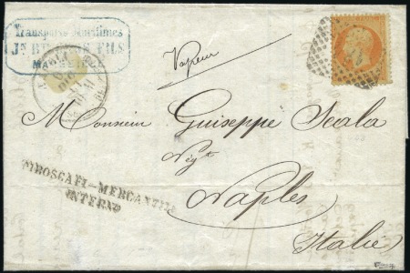 Stamp of France 1862 40c Empire non lauré sur lettre de Marseille 