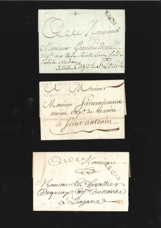 Stamp of Haiti 1764-1788, Lot of five stampless covers with vario