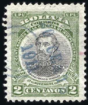 1911 20c on 2c green & black, used, very fine & ra