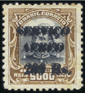 Stamp of Brazil 1927 Airmail 200r on 5000r brown & black, mint sho