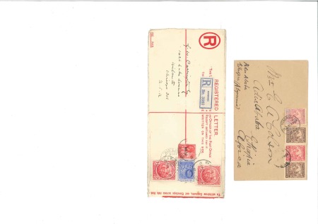 1918-30, Two covers with Seahorse frankings